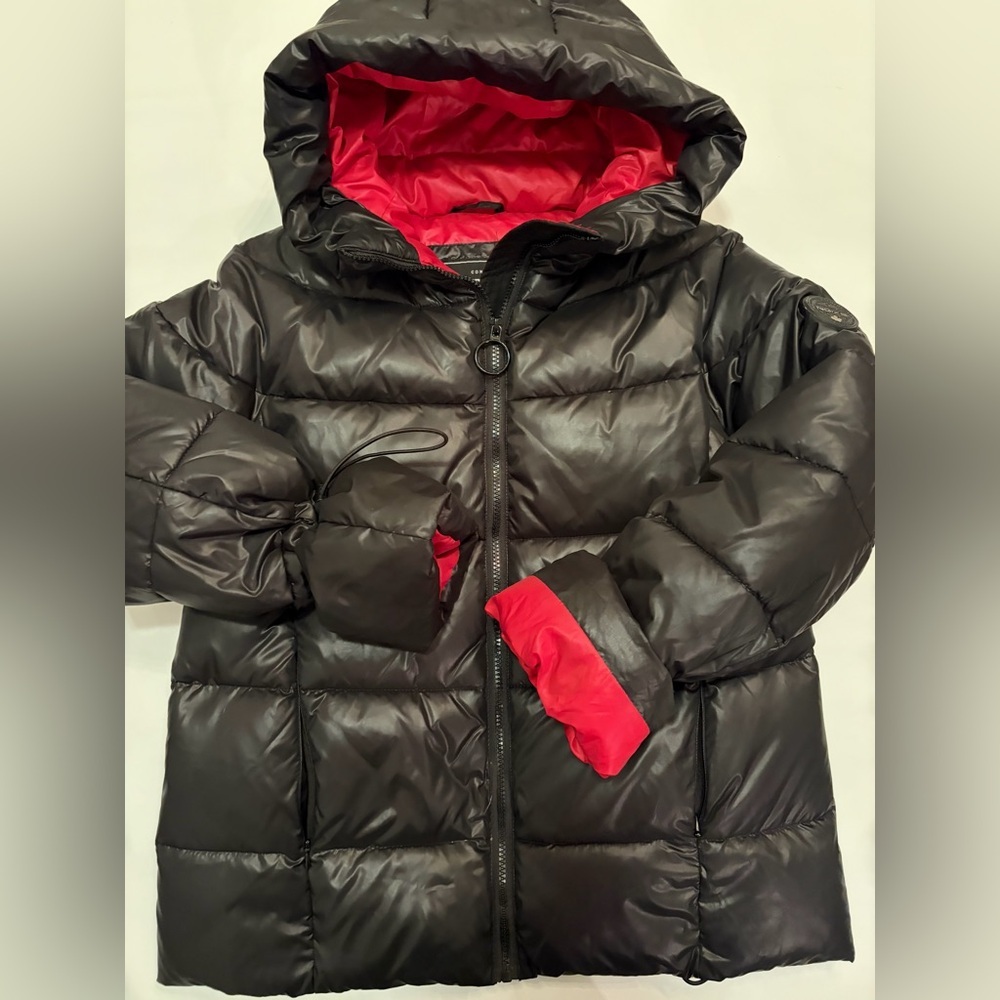 Noize Division Gwyl Short Puffer Jacket Winter  Black Red Size Small